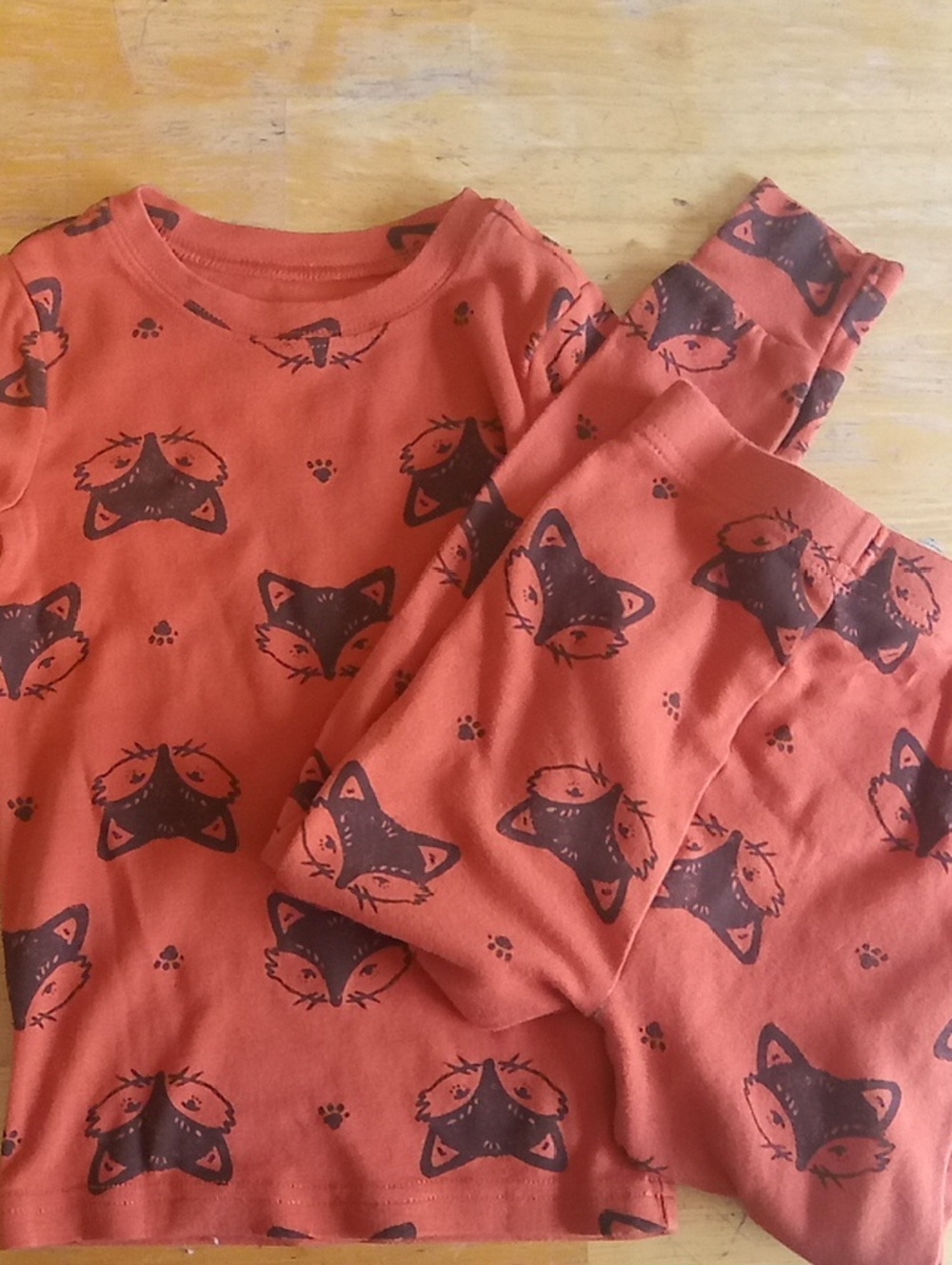 Old Navy Rust Orange Fox Print  Set